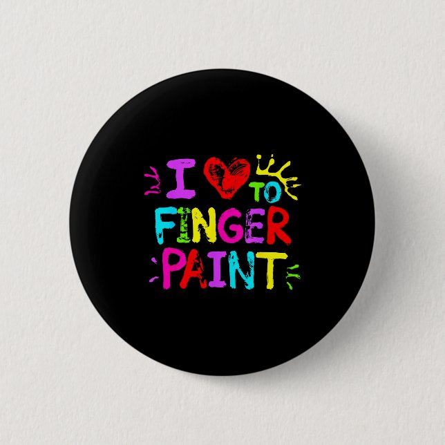 I Love To Finger Paint Couple Funny Valentine Day  Knapp (Framsida)