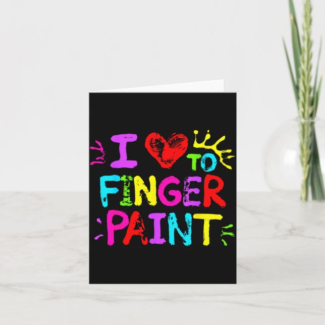 I Love To Finger Paint Couple Funny Valentine Day  Kort (Framsida)