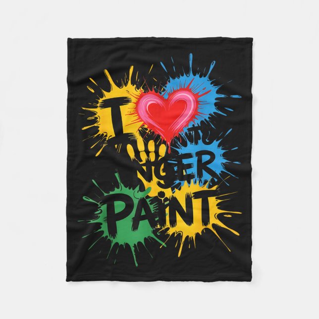 I Love To Finger Paint Couples Art Teacher Finger  Fleecefilt (Framsidan)