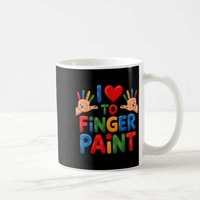 I Love To Finger Paint Couples Art Teacher Finger  Kaffemugg (Höger)