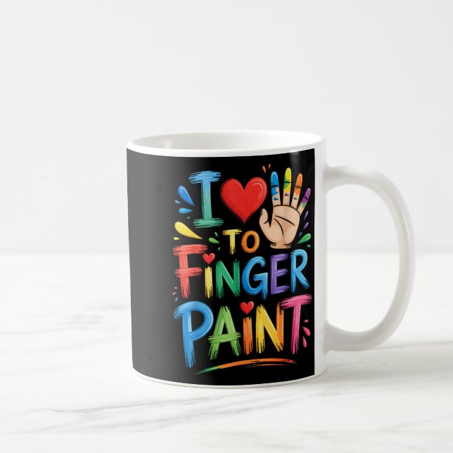 I Love To Finger Paint Couples Art Teacher Finger  Kaffemugg (Höger)