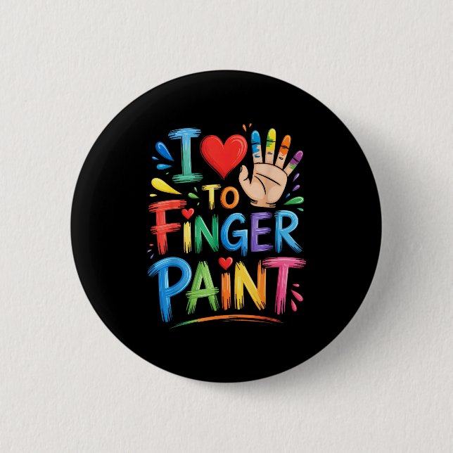 I Love To Finger Paint Couples Art Teacher Finger  Knapp (Framsida)