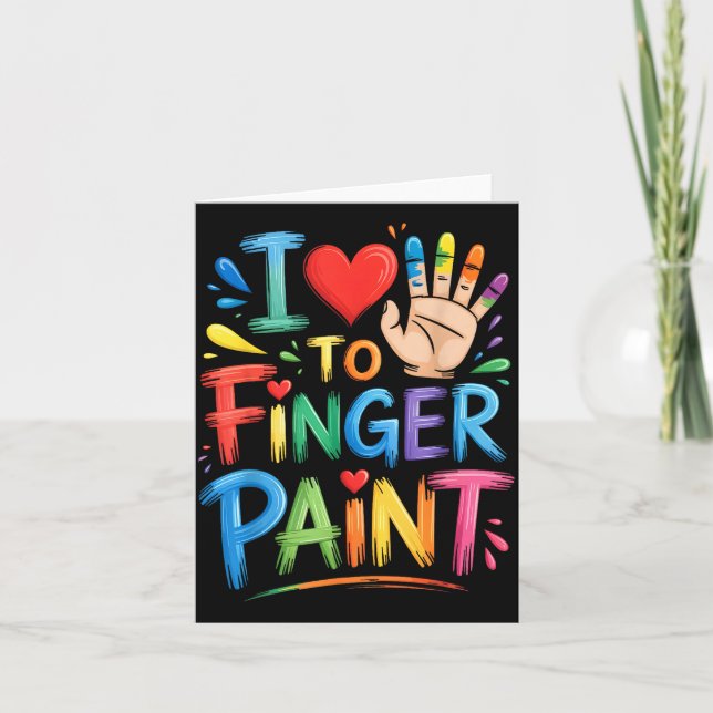 I Love To Finger Paint Couples Art Teacher Finger  Kort (Framsida)