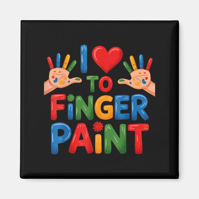 I Love To Finger Paint Couples Art Teacher Finger  Magnet (Framsidan)
