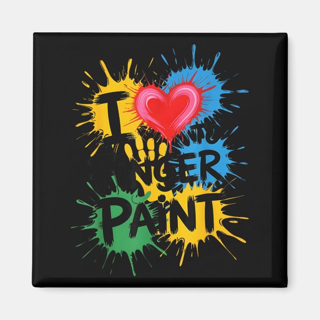 I Love To Finger Paint Couples Art Teacher Finger  Magnet (Framsidan)