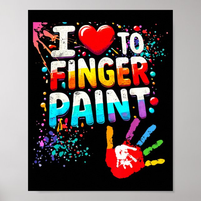 I Love To Finger Paint, I'm Paint Cute Valentines  Poster (Framsidan)