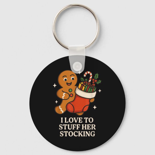 I Love To Stuff Her Stocking Matching Jingle His B Nyckelring (Framsida)