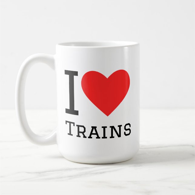 I love trains kaffemugg (Vänster)