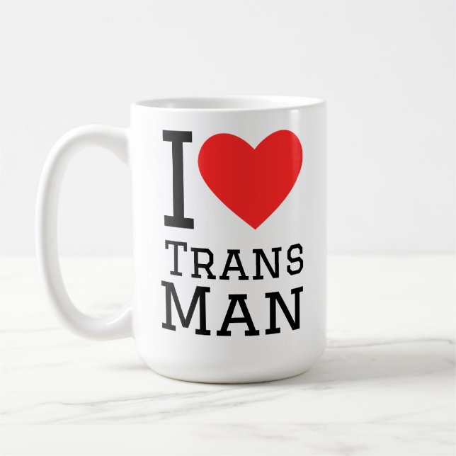 I love trans man kaffemugg (Vänster)