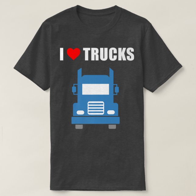I Love Trucks  T Shirt (Design framsida)