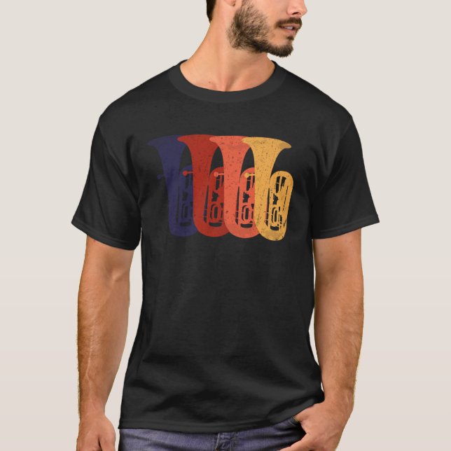 I Love Tuba instrument T Shirt (Framsida)