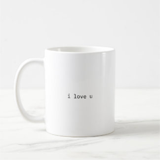 "i love u" simple mug  kaffemugg