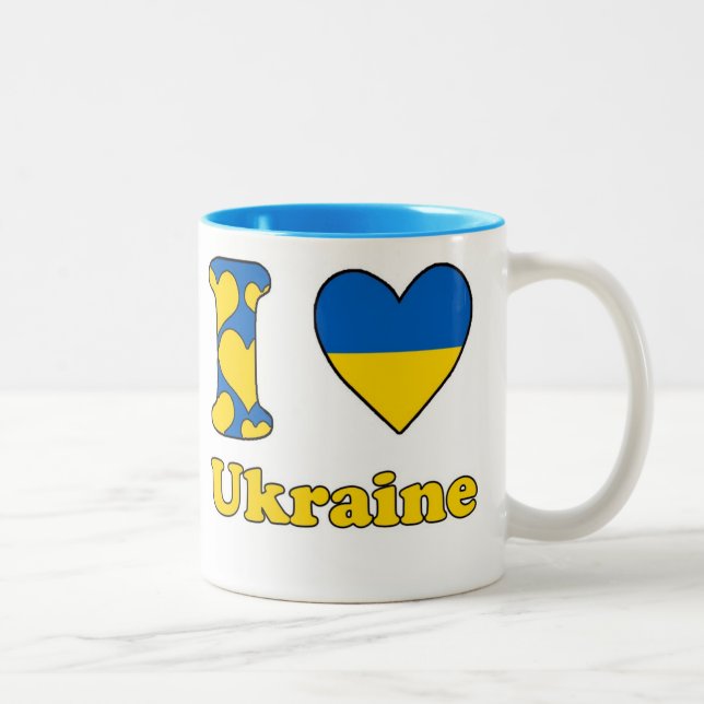 I love Ukraine Två-Tonad Mugg (Höger)