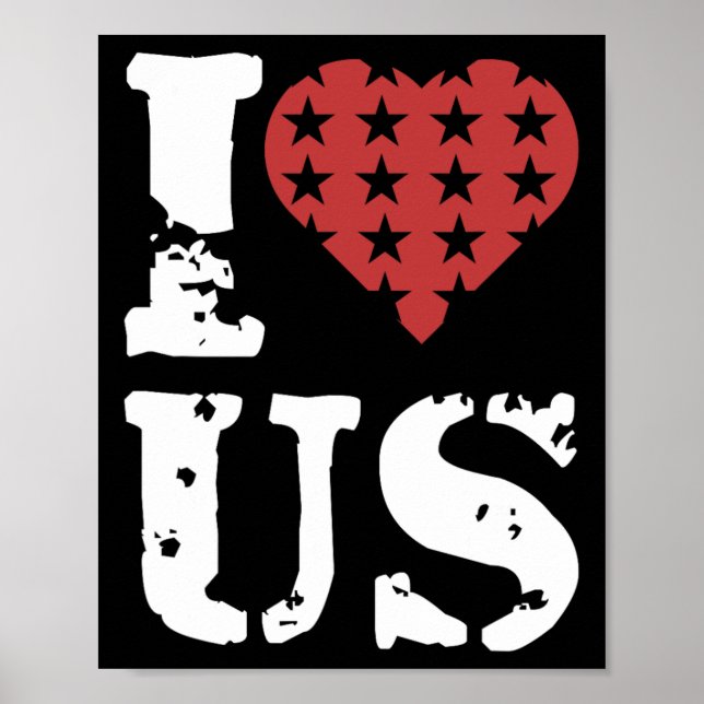 I Love Us 4 juli minnesdag veteran dag  Poster (Framsidan)