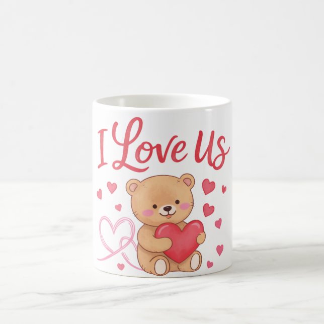 I Love Us Teddy Bear Mug Kaffemugg (Center)