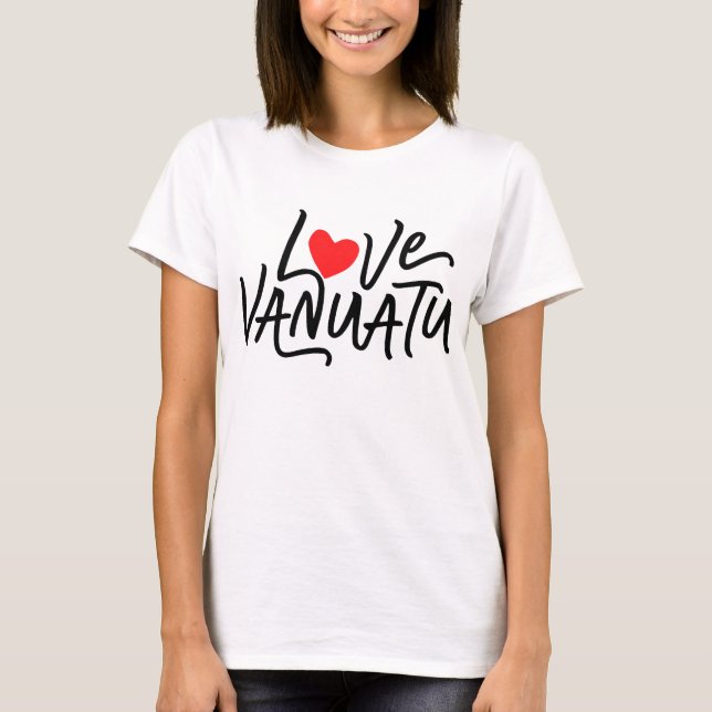 I Love Vanuatu  T Shirt (Framsida)
