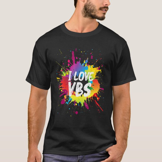 I Love Vbs Tees Crew Vacation Bible School Paint S T Shirt (Framsida)
