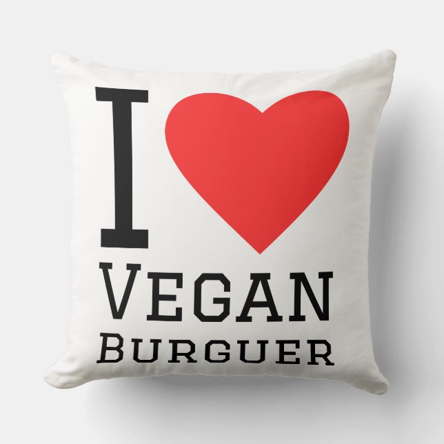 I love vegan burguer kudde (Framsida)