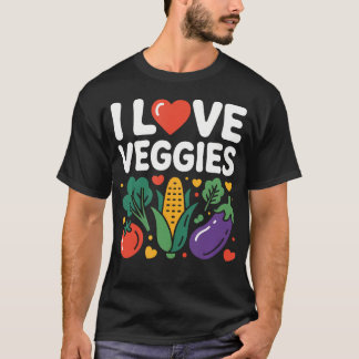 I Love Veggies Cute T Shirt