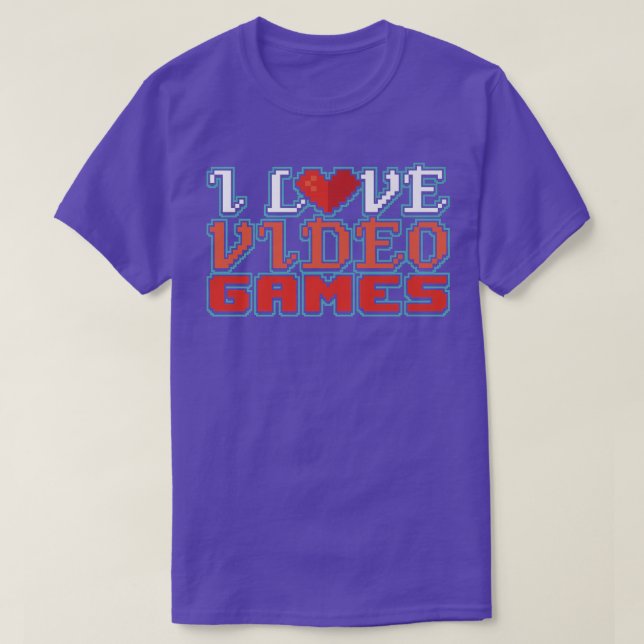 I Love Video Games Gift Premium T-Shirt (Design framsida)