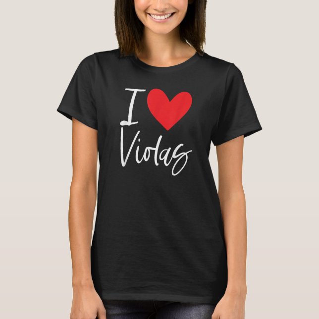 I Love Violas Flowers Seasons Violet Purple Seeds  T Shirt (Framsida)