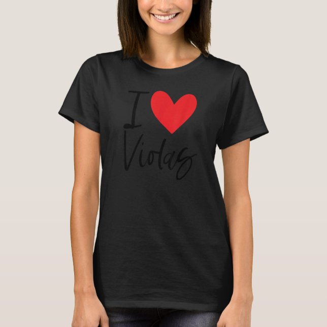 I Love Violas Flowers Seasons Violet Purple Seeds  T Shirt (Framsida)