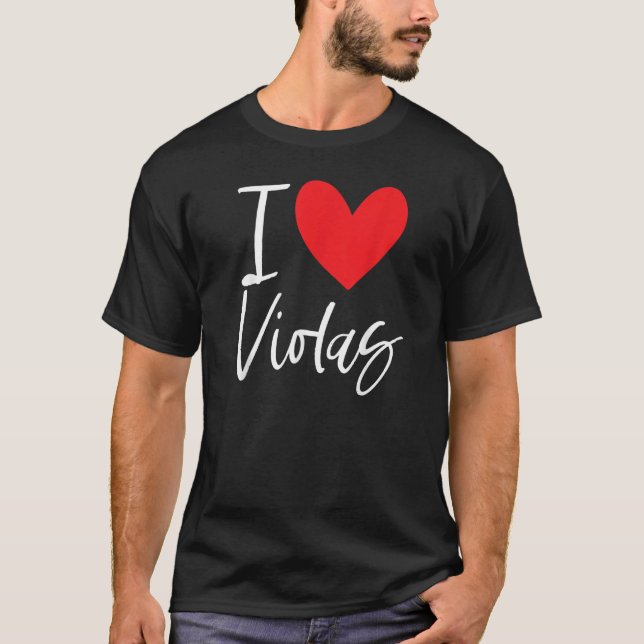I Love Violas Flowers Seasons Violet Purple Seeds  T Shirt (Framsida)