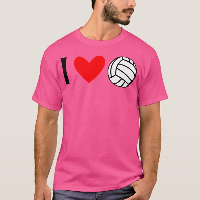 I Love Volleyball T Shirt (Framsida)