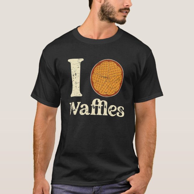 I Love Waffles Waffle Men Women Kids Christmas Bak T Shirt (Framsida)