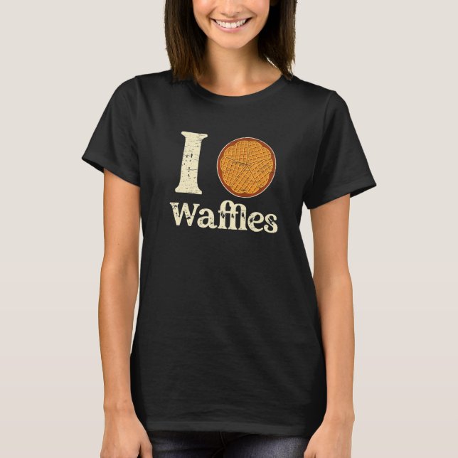 I Love Waffles Waffle Men Women Kids Christmas Bak T Shirt (Framsida)