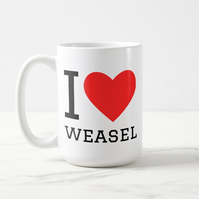 I love weasel kaffemugg (Vänster)