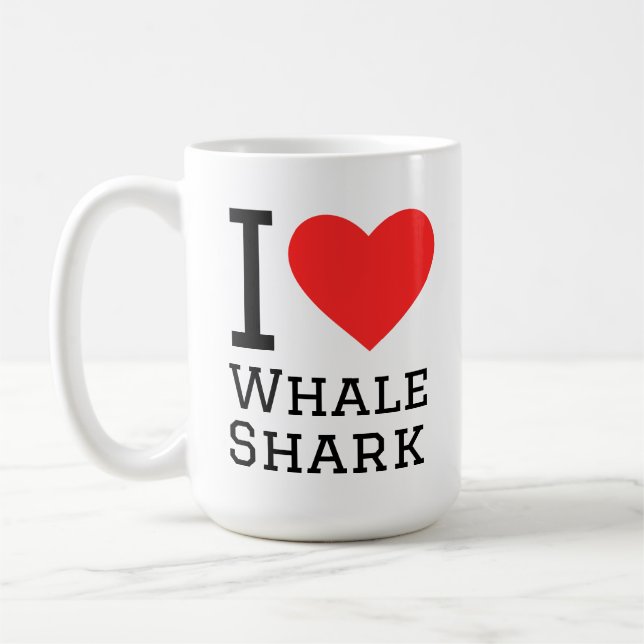 I love whale shark kaffemugg (Vänster)