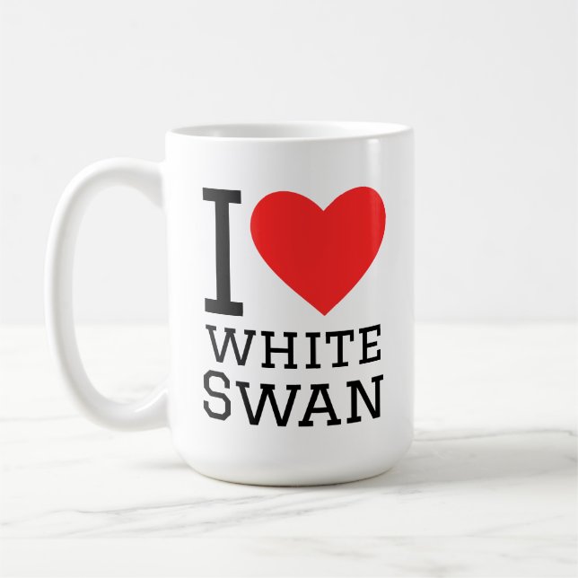 I love while swan kaffemugg (Vänster)