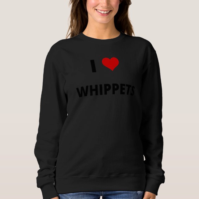 I Love Whippets Premium T Shirt (Framsida)