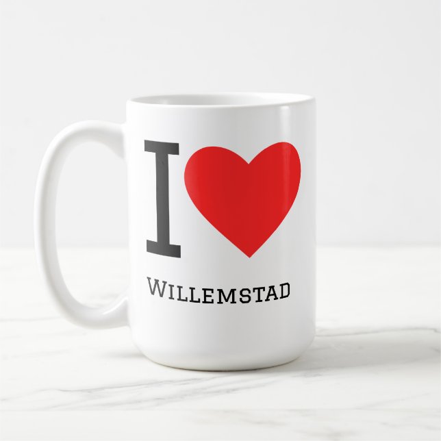 I love Willemstad Kaffemugg (Vänster)