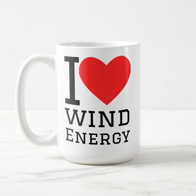 I love wind energy kaffemugg (Vänster)