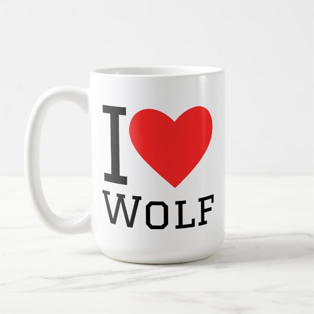 I love wolf kaffemugg (Vänster)