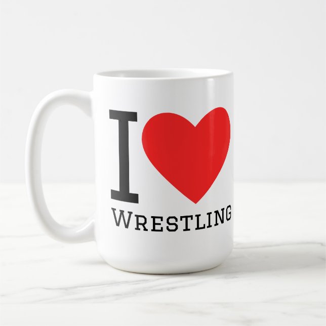 I love wrestling kaffemugg (Vänster)