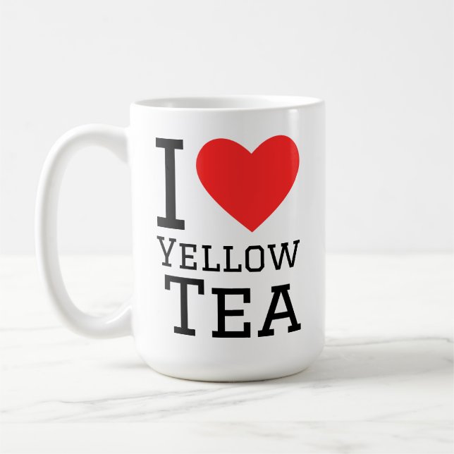 I love yellow tea  kaffemugg (Vänster)
