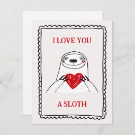 I Love You A Sloth Funny Kids Valentine's Day Card Anteckningskort