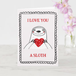 I Love You A Sloth Funny Kids Valentine's Day Card Kort