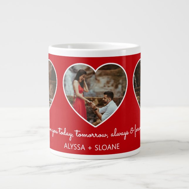 I Love You Always & Forever 3 Heart Photos Jumbo Mugg (Framsidan)