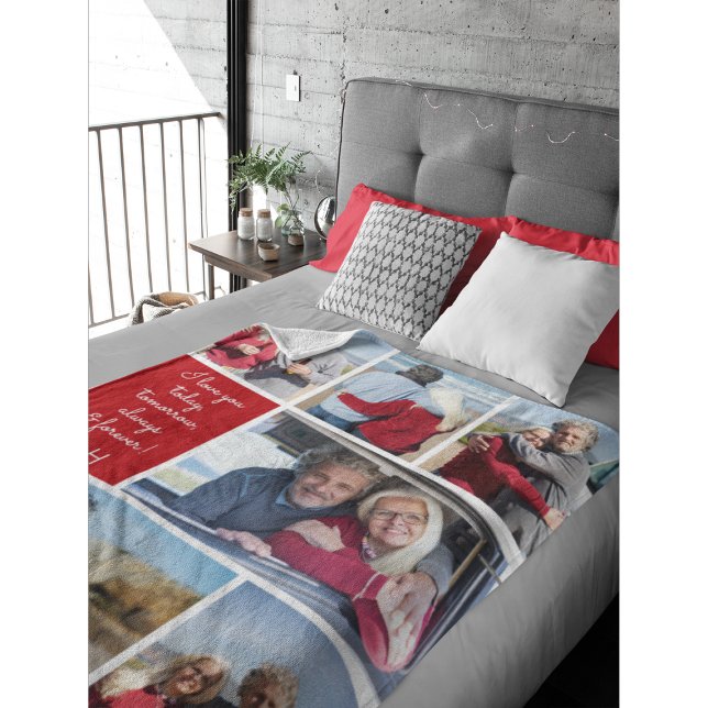 I Love You Always & Forever Modern 6 Photo Collage Fleecefilt (Skapare uppladdad)