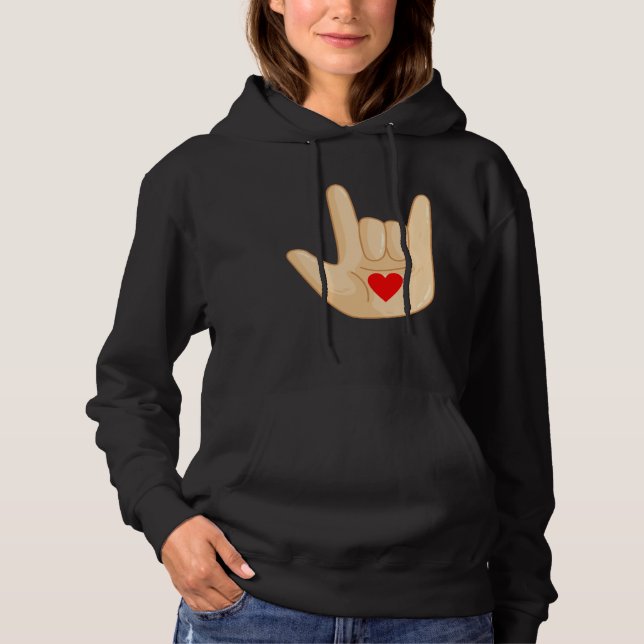 I Love You American Sign Language Hand Gesture T Shirt (Framsida)