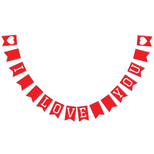 I LOVE YOU banner banderoll  Vimplar