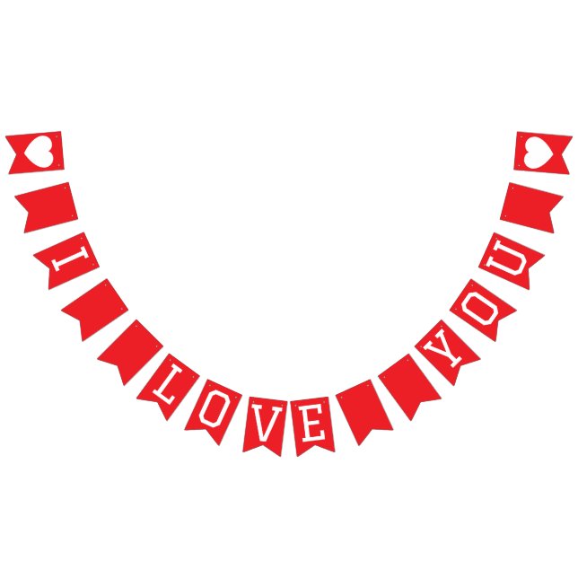 I LOVE YOU banner banderoll  Vimplar (Alla)