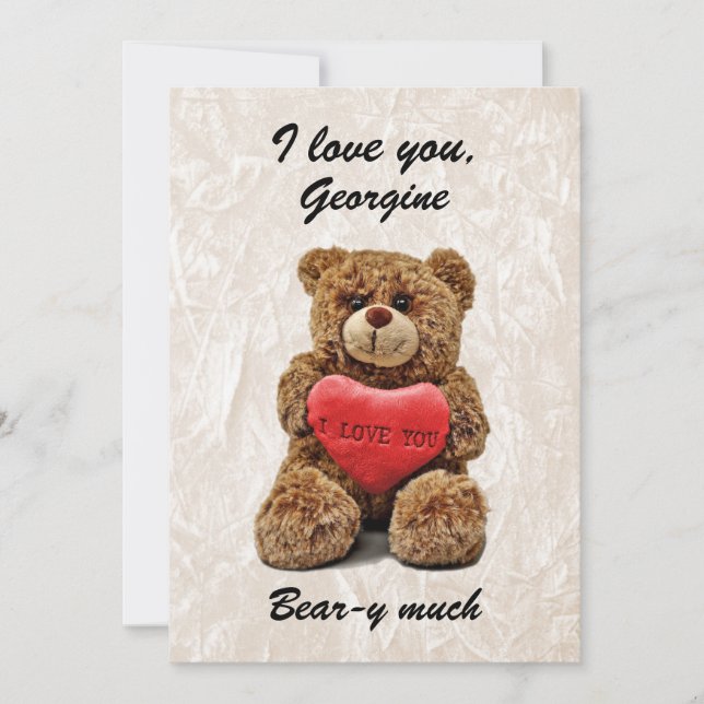 I love you bear-y much - Teddy Bear Julkort (Framsida)