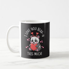 I Love You Bear-y This Much - Cute Panda Valentine Kaffemugg