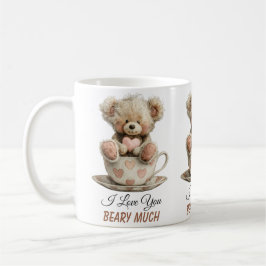 I Love You Beary Much In Cup Postcard Kaffemugg
