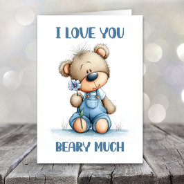 I Love You Beary Much Teddy Bear Valentines Day Helgkort